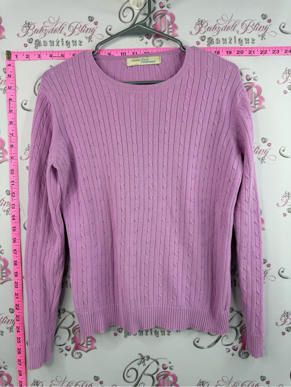 Penmans sweater sherbert pink purple knitted Cable Knit Crewneck Sweater - Women